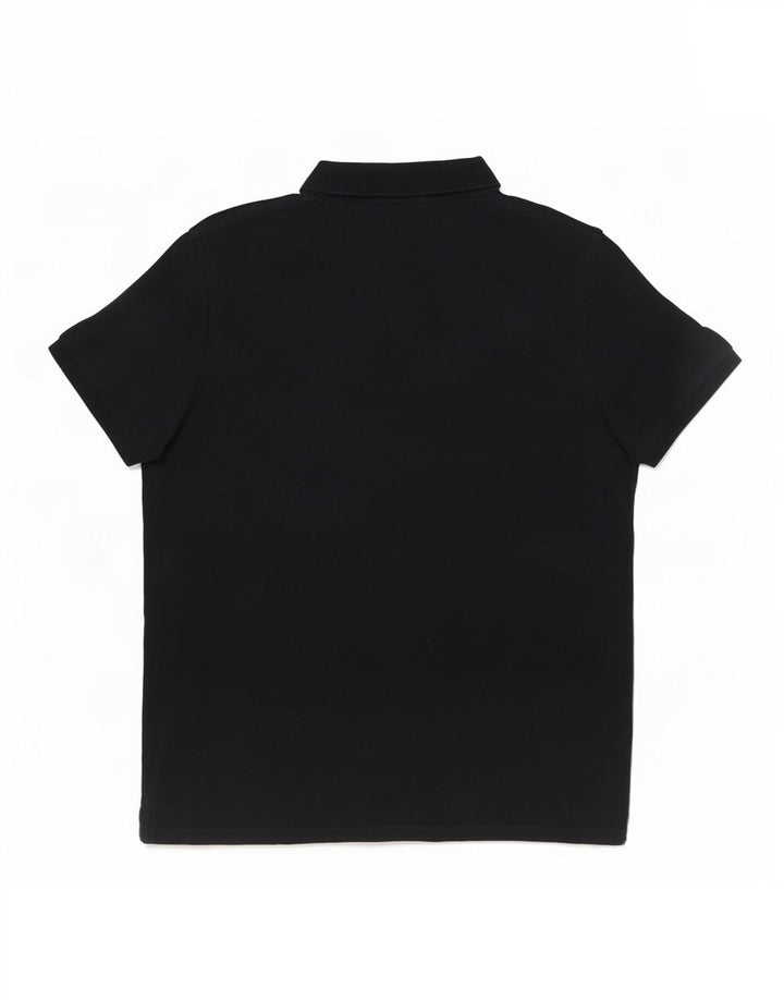 Gant Camisa polo masculina gráfica grande algodão preto