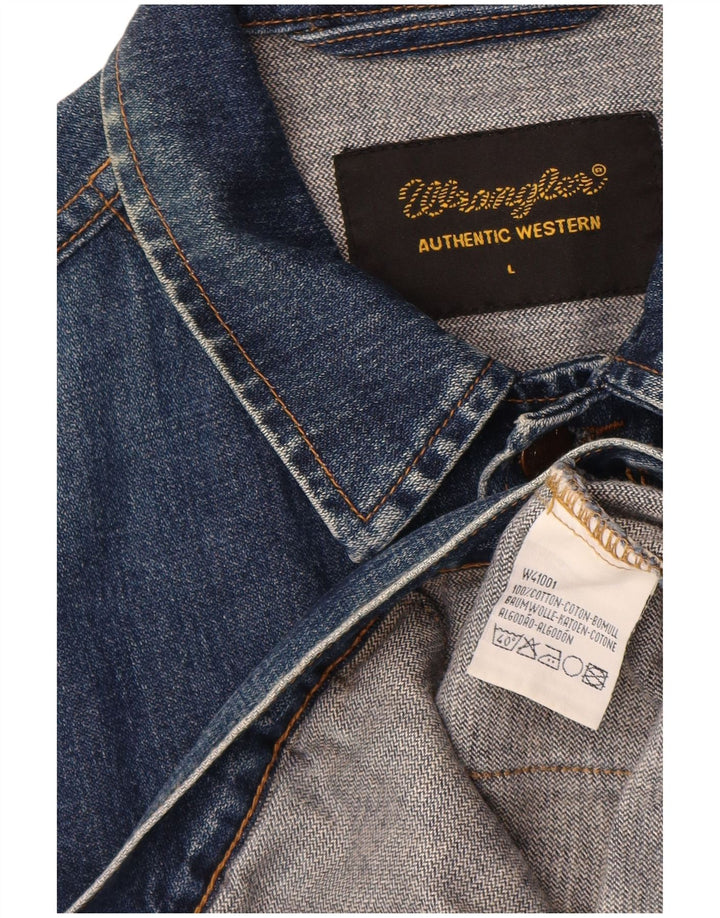 Jaqueta jeans masculina Wrangler Reino Unido 40 grande algodão azul marinho