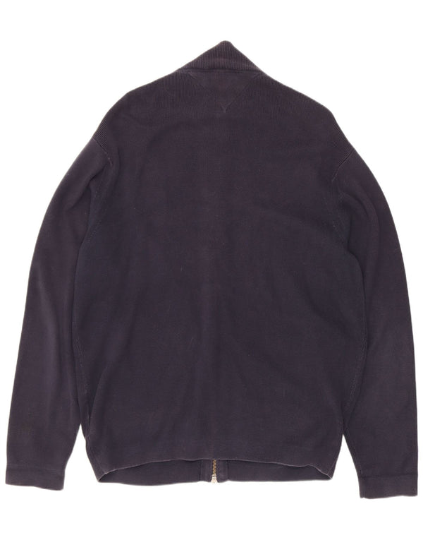 Suéter cardigã masculino Tommy Hilfiger grande algodão azul marinho
