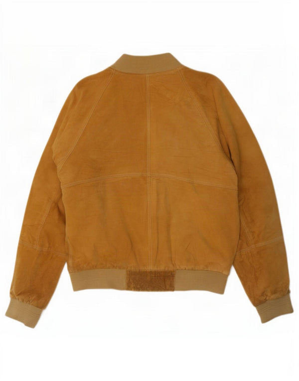 Jaqueta bomber masculina vintage de camurça IT 50 grande bege