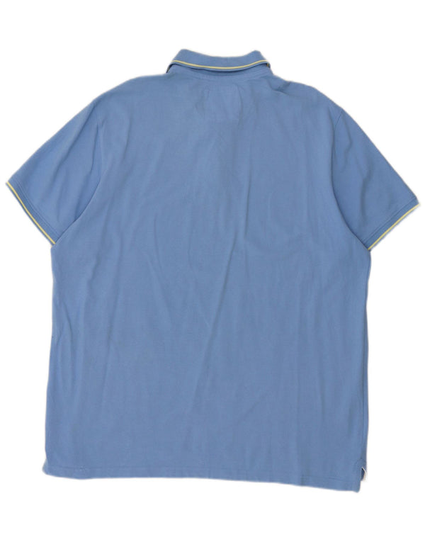 Camisa polo masculina 2XL de algodão azul da Crew Clothing
