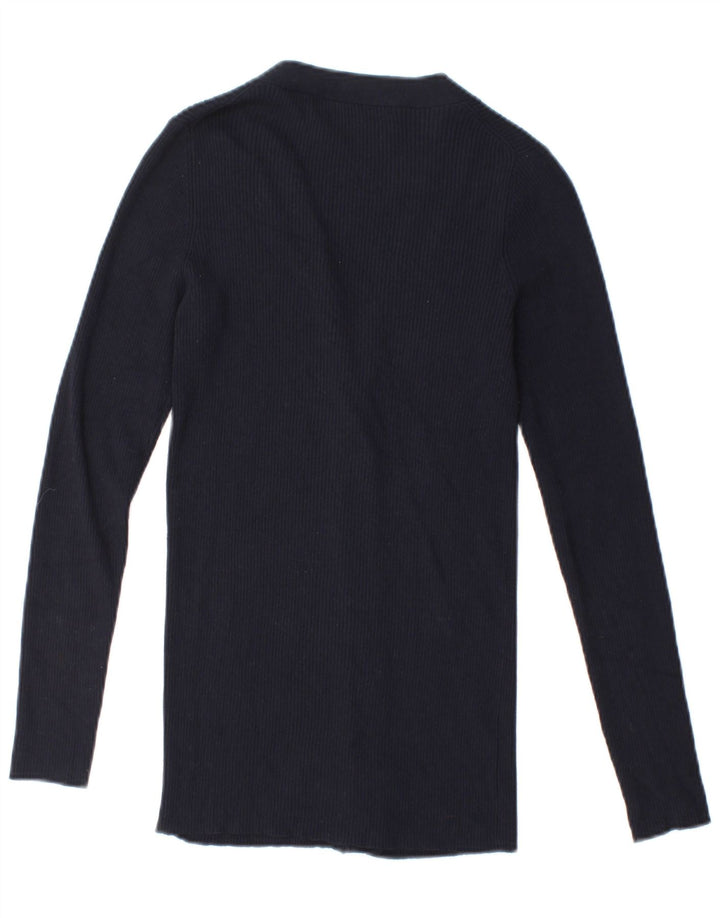 Suéter cardigã feminino Zara Reino Unido 14 médio azul marinho