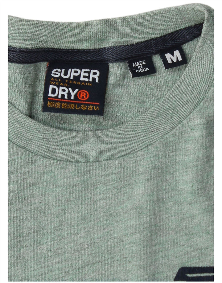 Camiseta masculina SUPERDRY Yokohama com estampa gráfica de algodão verde médio manchado