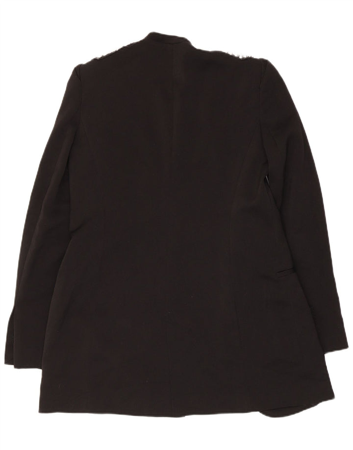Jaqueta Zara Womens Open Blazer Reino Unido 12 Médio Preto