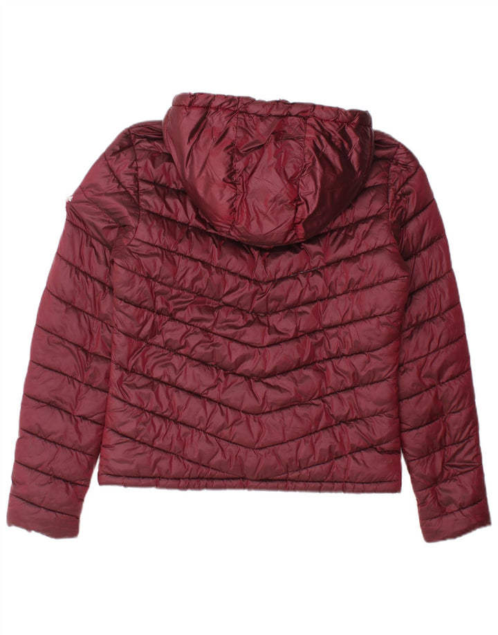 Jaqueta acolchoada com capuz feminina Superdry UK 14 médio Borgonha Nylon