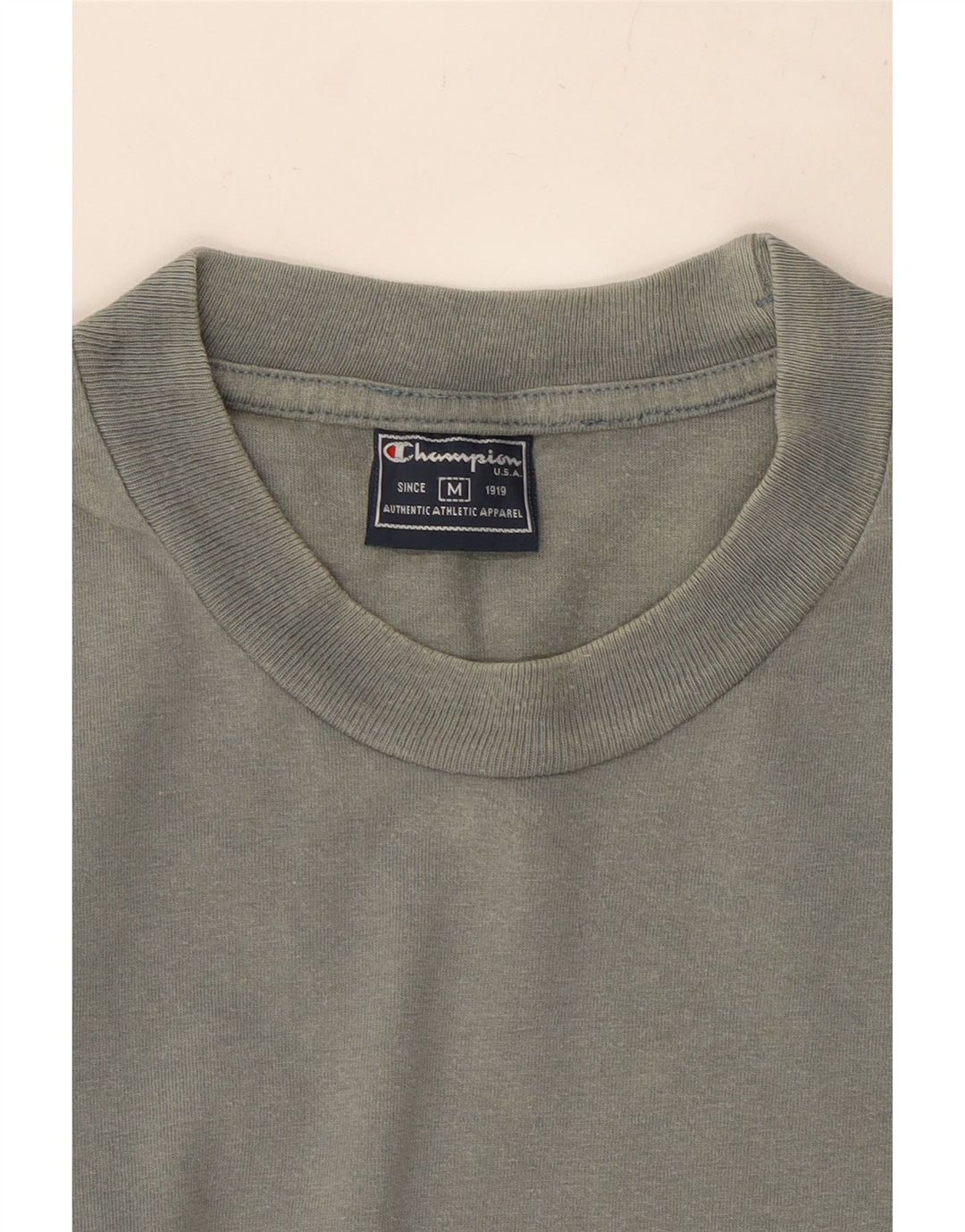 Camiseta masculina CHAMPION Top médio algodão azul