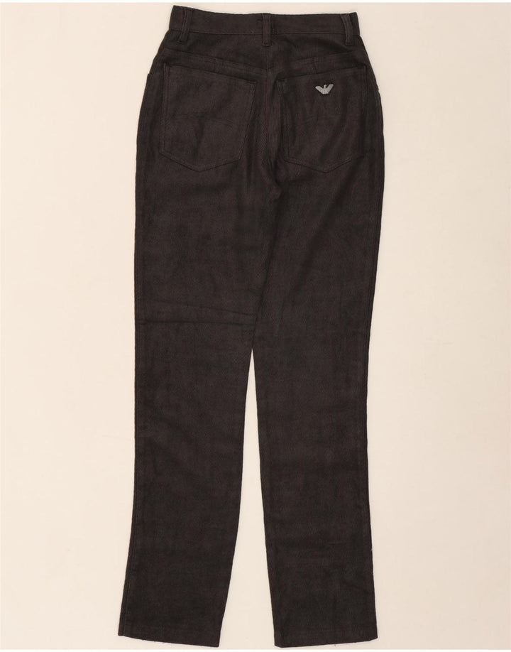 ARMANI Womens Straight Casual Trousers W26 L32 Grey Pinstripe Vintage Armani and Second-Hand Armani from Messina Hembry 
