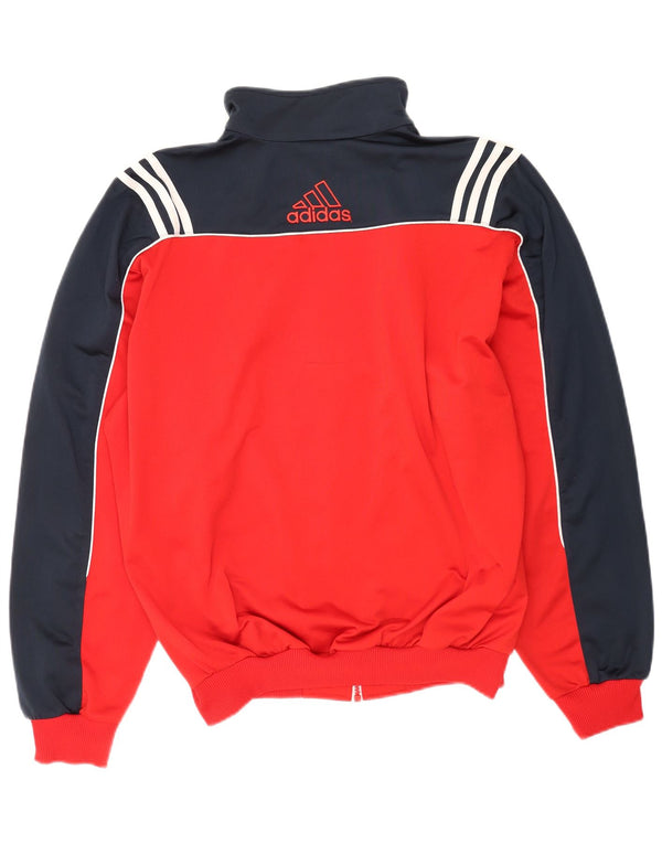 Adidas Mens Tracksuit Top Jacket UK 44/46 Grande Vermelho Colorblock Poliéster