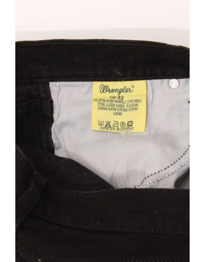 Wrangler feminino hipster bootcut jeans US 10 médio W28 L32 algodão preto