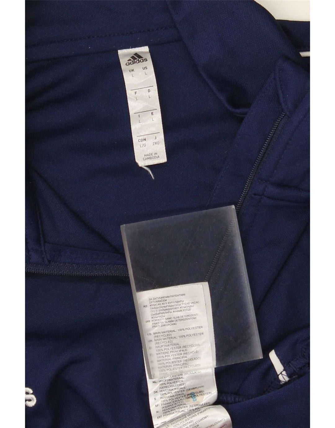 Adidas Mens Aeroready Zip Neck Pullover Treino Top Grande Azul Marinho