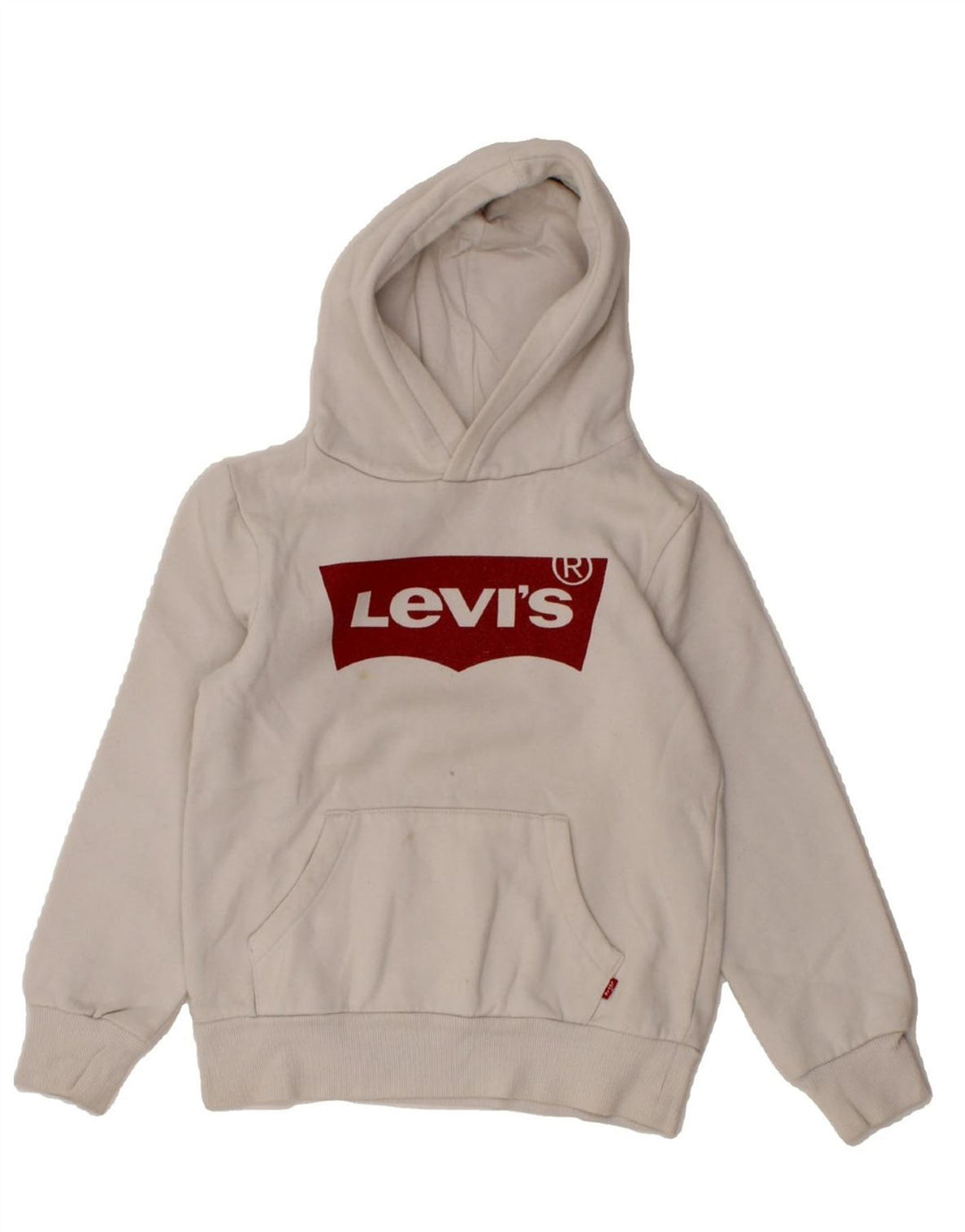 LEVI'S Boys Graphic Hoodie Jumper 9-10 Years White Cotton Vintage Levi's and Second-Hand Levi's from Messina Hembry 