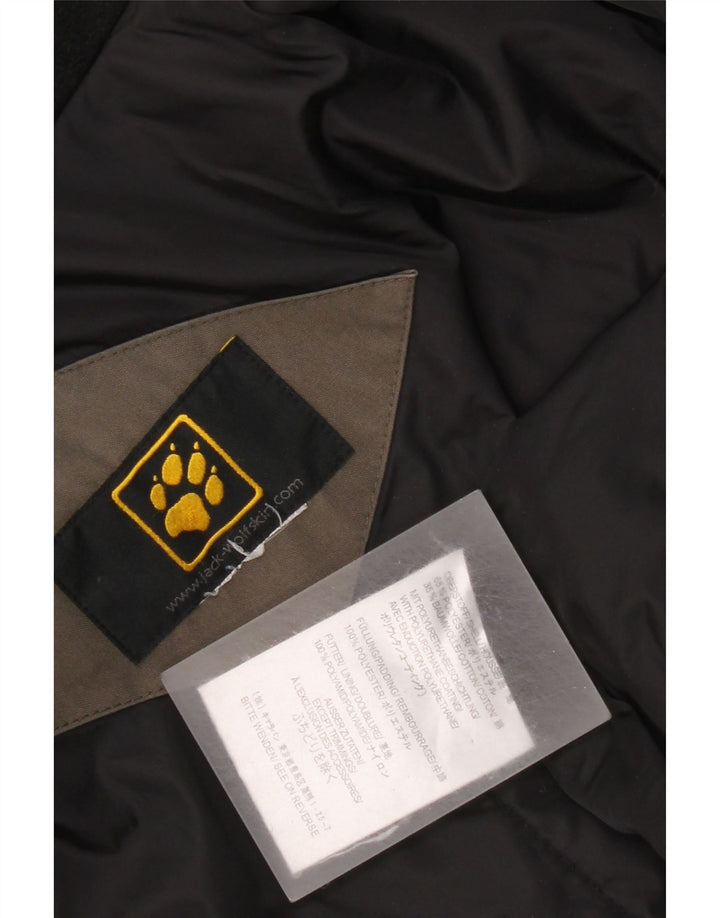 Jaqueta corta-vento masculina Jack Wolfskin com capuz Reino Unido 40 grande poliéster marrom