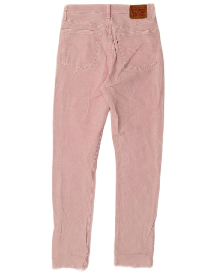 Calça jeans feminina Levi's 501 Straight W25 L30 algodão rosa
