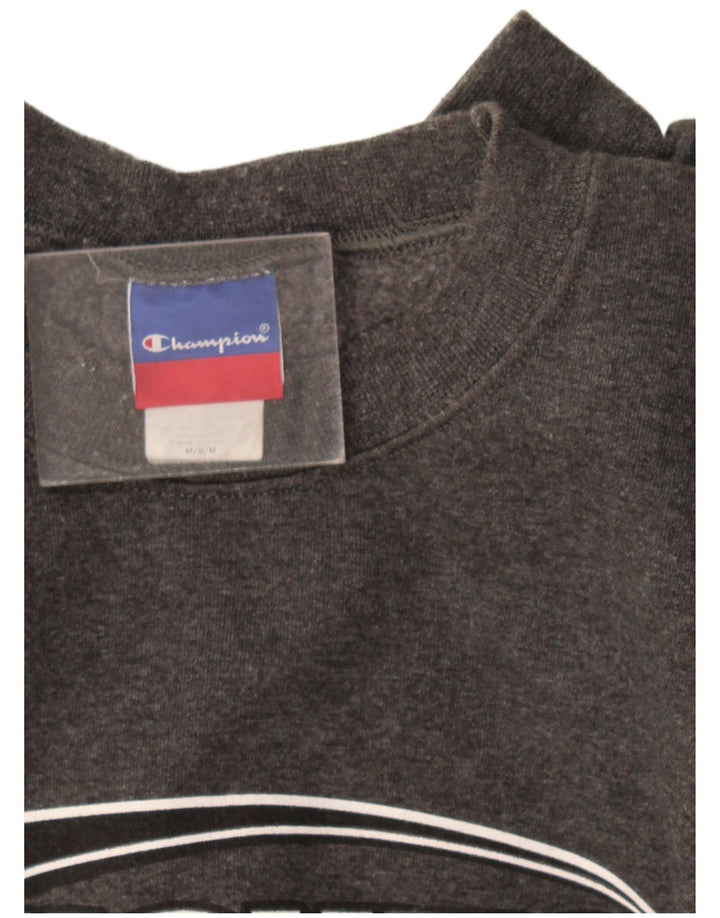 Champion masculino gráfico moletom jumper médio cinza
