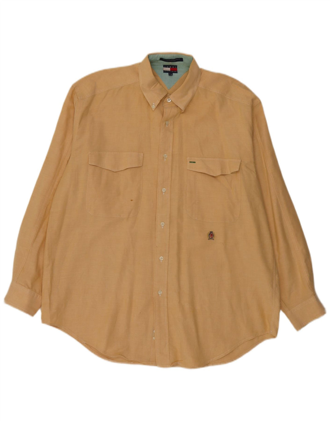 Camisa masculina Tommy Hilfiger grande algodão amarelo
