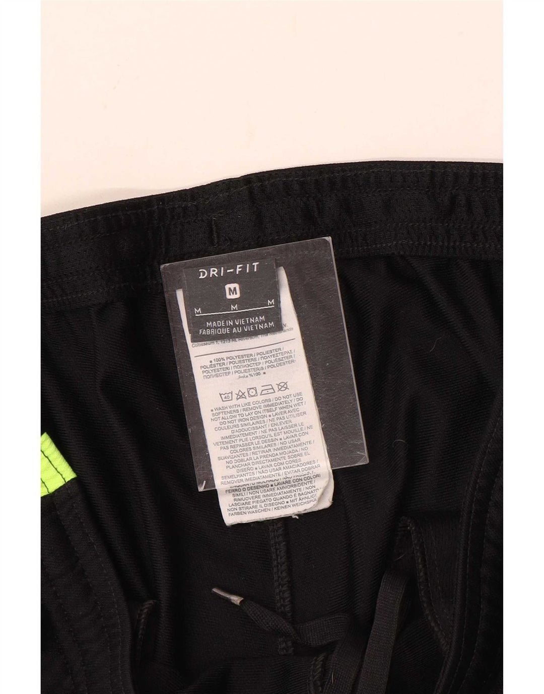Calça de treino masculina Nike Dri Fit médio preto colorblock poliéster