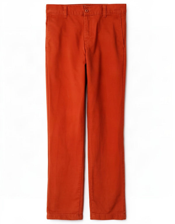 Carhartt Mens Slim Chino Calças W32 L34 Algodão Vermelho