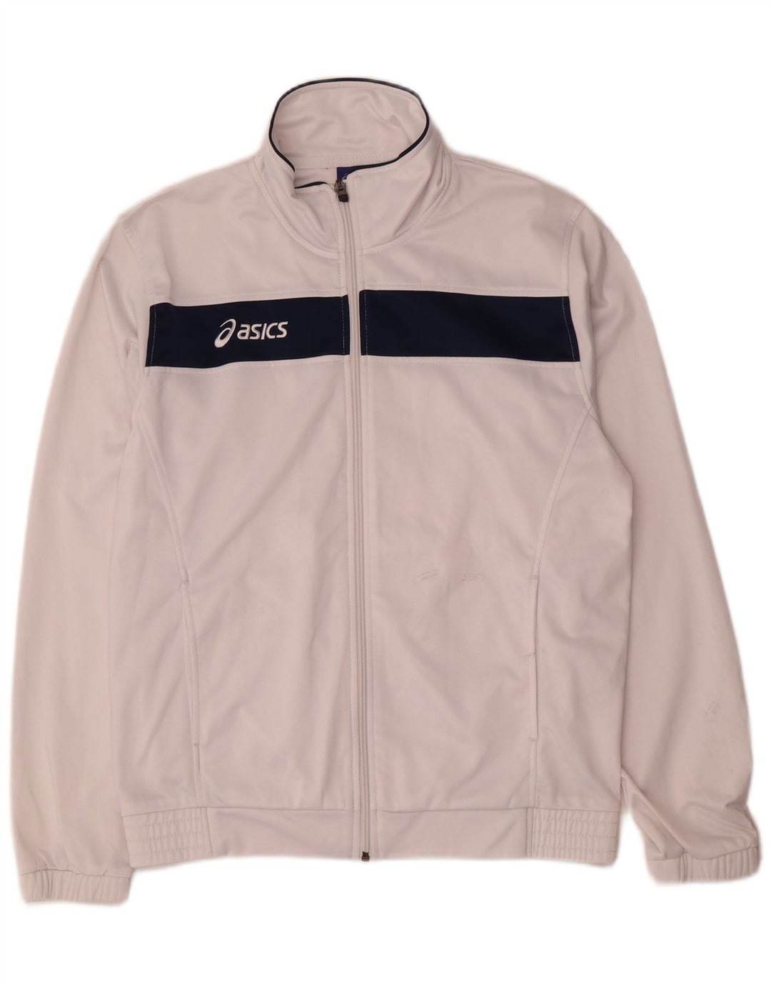 Asics Mens Tracksuit Top Jacket Médio Branco Colourblock Poliéster