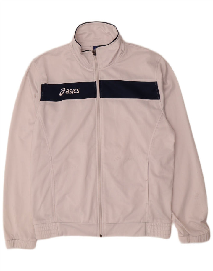 Asics Mens Tracksuit Top Jacket Médio Branco Colourblock Poliéster
