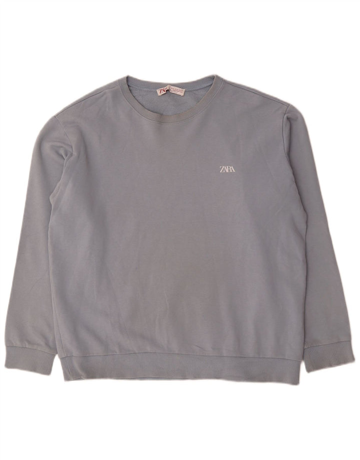 Zara Moletom Masculino Jumper XL Azul Algodão