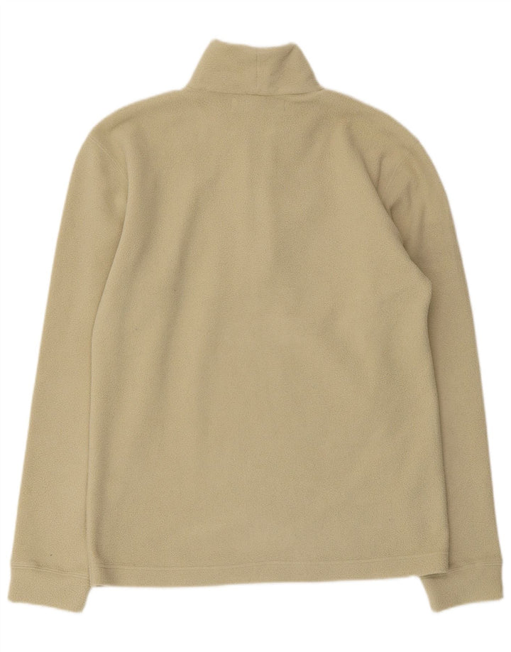 Suéter de lã feminino vintage com gola e zíper verde médio