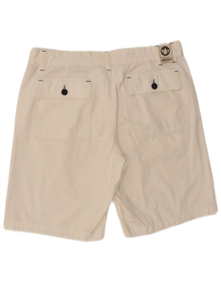 Murphy & Nye Mens Chino Shorts W36 Grande Algodão Branco