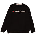 Tommy Hilfiger moletom gráfico feminino jumper UK 16 grande preto poliéster