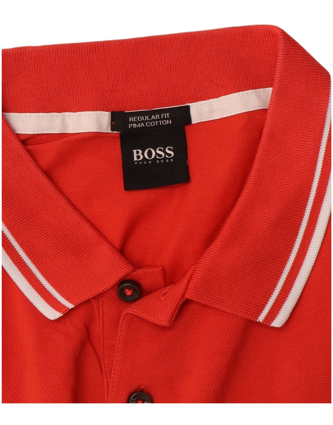 Camisa polo masculina Hugo Boss Regular Fit algodão vermelho médio