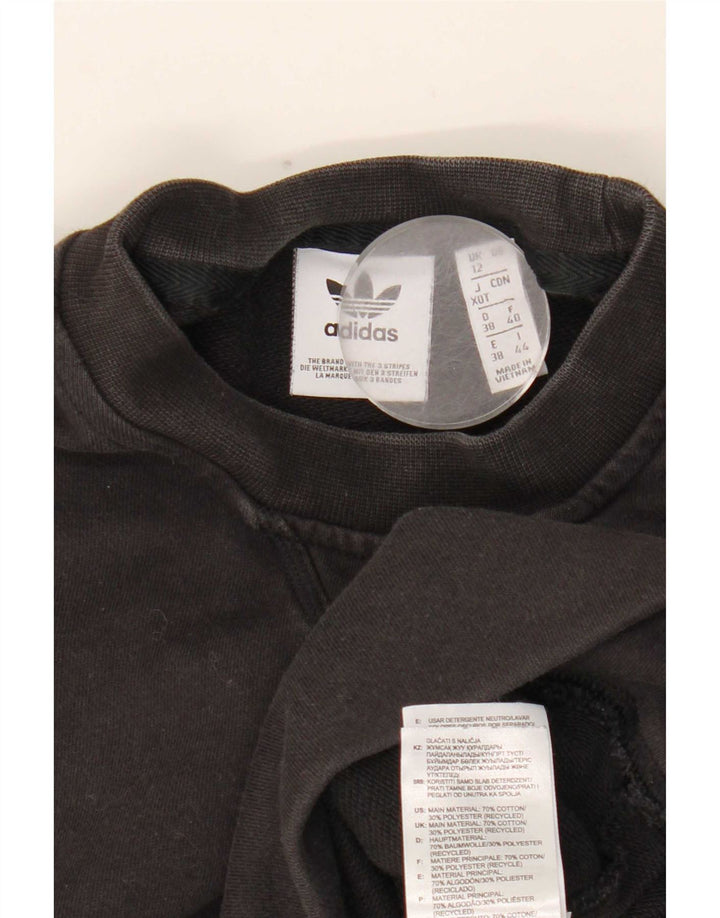 Adidas feminino gráfico oversized moletom jumper reino unido 12 médio preto algodão
