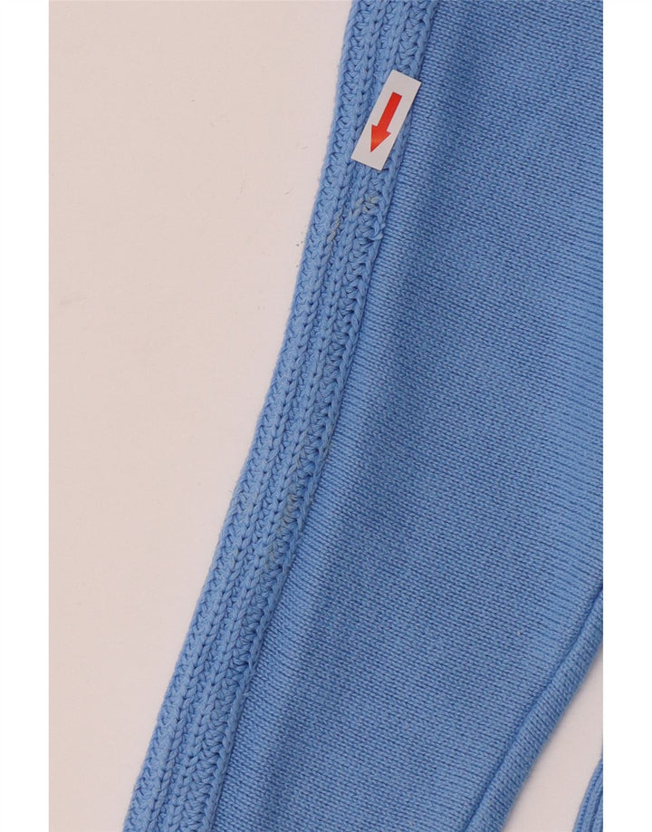 Suéter feminino Tommy Hilfiger com zíper e gola grande, tamanho 10, azul pequeno