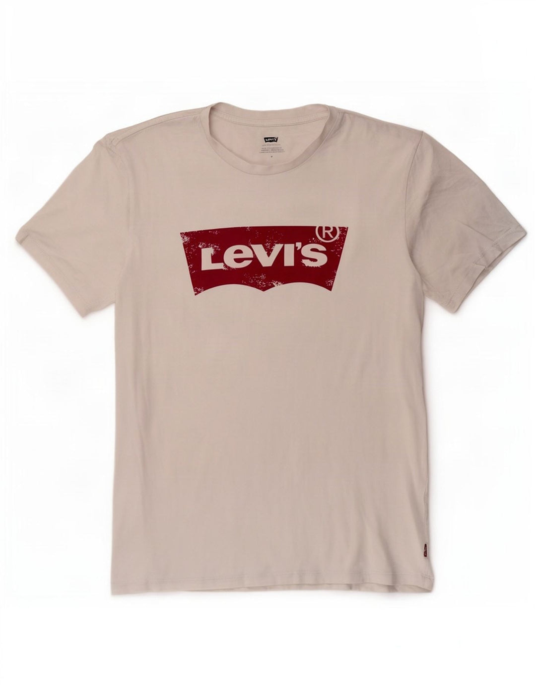 Camiseta feminina gráfica Levi's UK 14 algodão branco médio