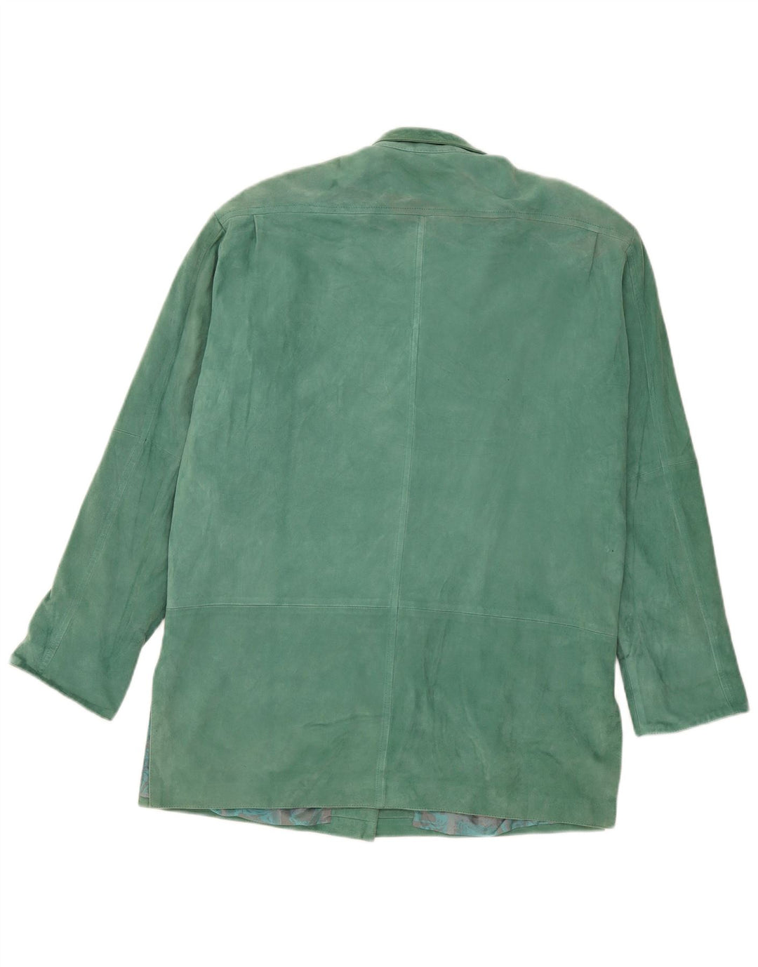 Sobretudo de camurça vintage feminino UK 18 XL couro verde