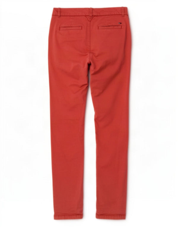 Tommy Hilfiger Womens Slim Fit Chino Trousers W26 L32 Red Cotton