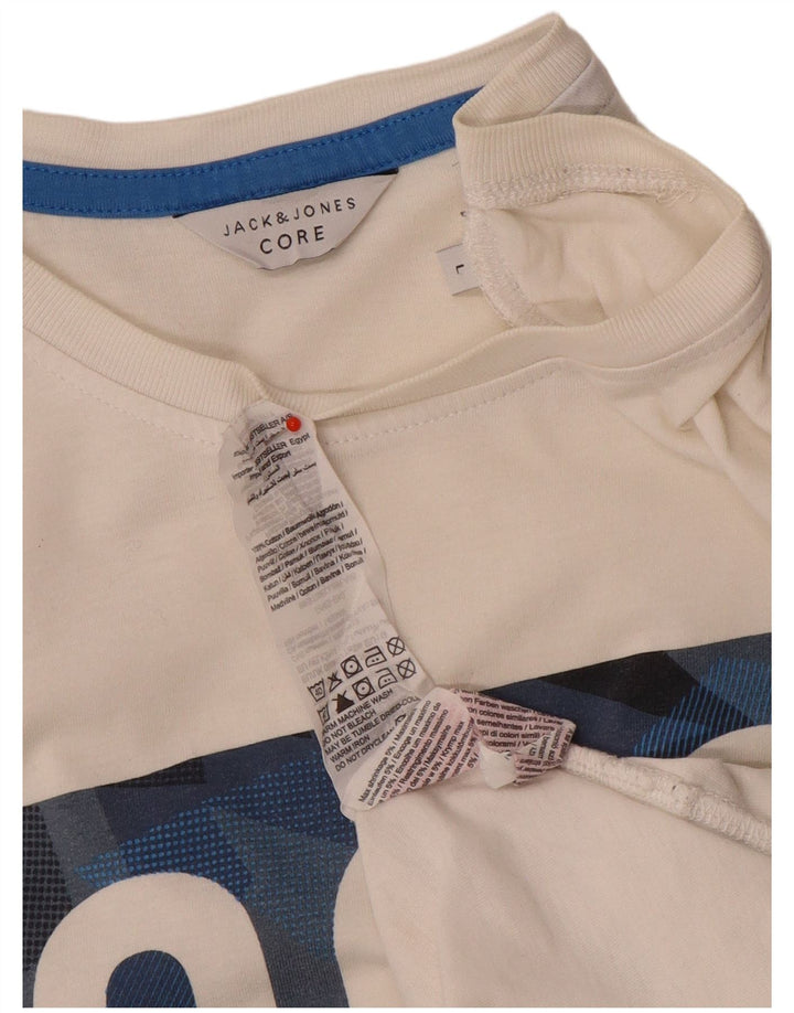 Camiseta gráfica masculina Jack & Jones grande algodão branco