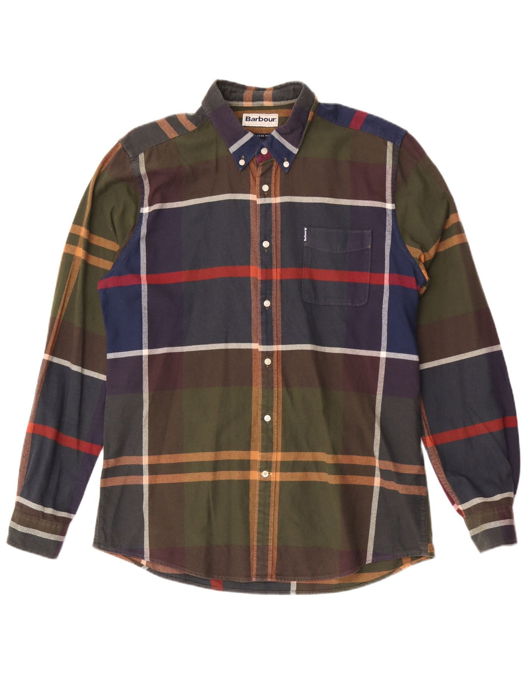 Barbour camisa masculina de flanela sob medida, grande algodão xadrez multicolorido