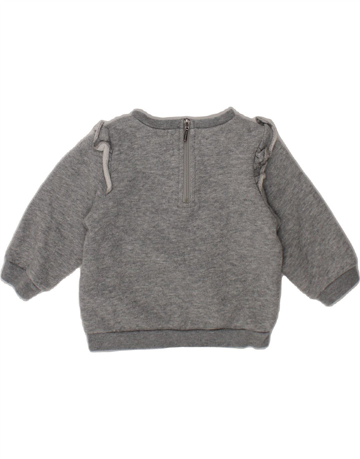 LEVI'S Baby Girls Graphic Sweatshirt Jumper 6-9 Months Grey Cotton Vintage Levi's and Second-Hand Levi's from Messina Hembry 