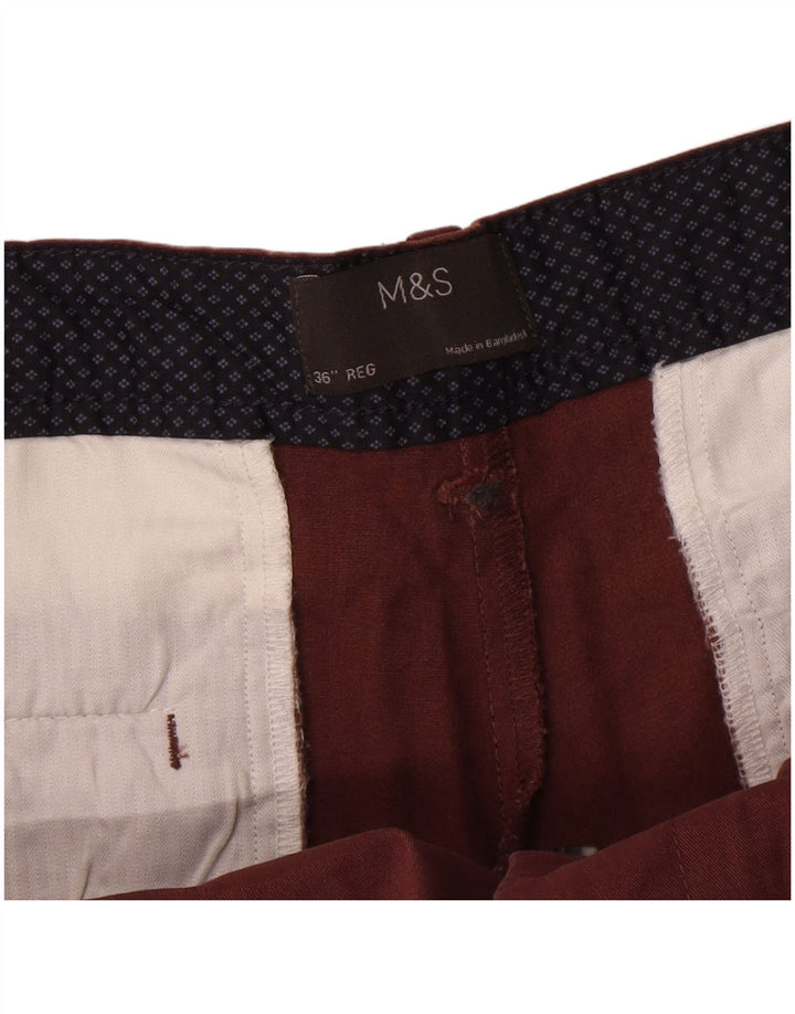 Shorts Chino Masculino Marks & Spencer W36 Grande Algodão Marrom