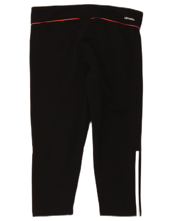 Adidas Womens Climalite Capri Leggings UK 12/14 Médio Preto Poliéster