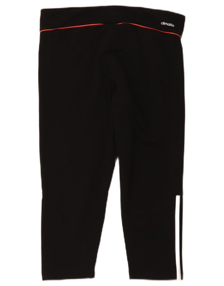 Adidas Womens Climalite Capri Leggings UK 12/14 Médio Preto Poliéster