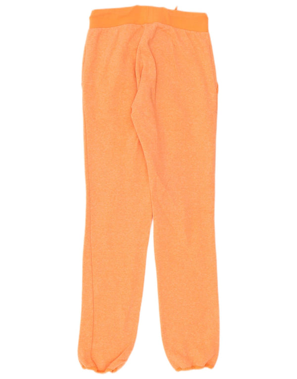 Calça de treino feminina Adidas Joggers UK 8 pequeno algodão manchado laranja
