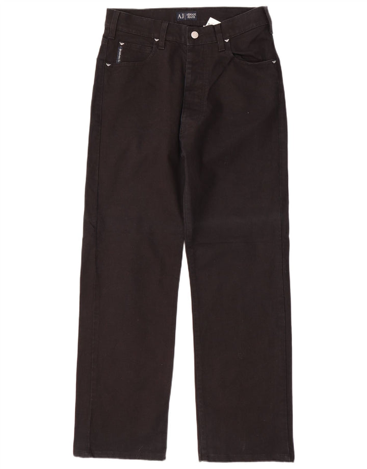 ARMANI Calça jeans reta masculina W30 L30 algodão preto