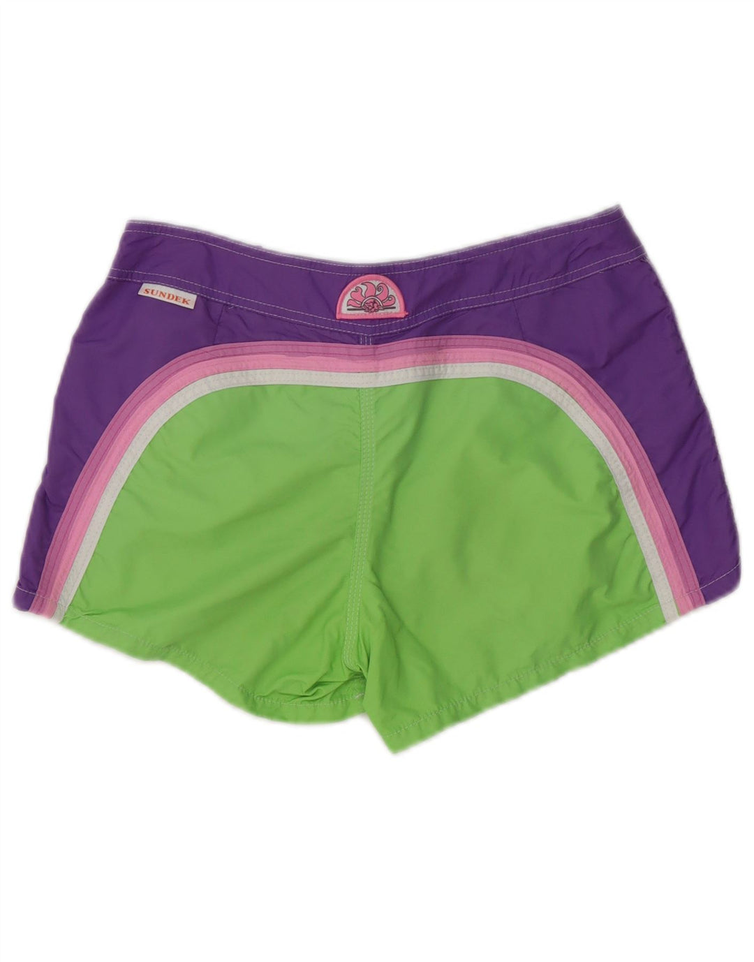 Shorts de natação feminino Sundek UK 10 poliéster colorblock verde pequeno