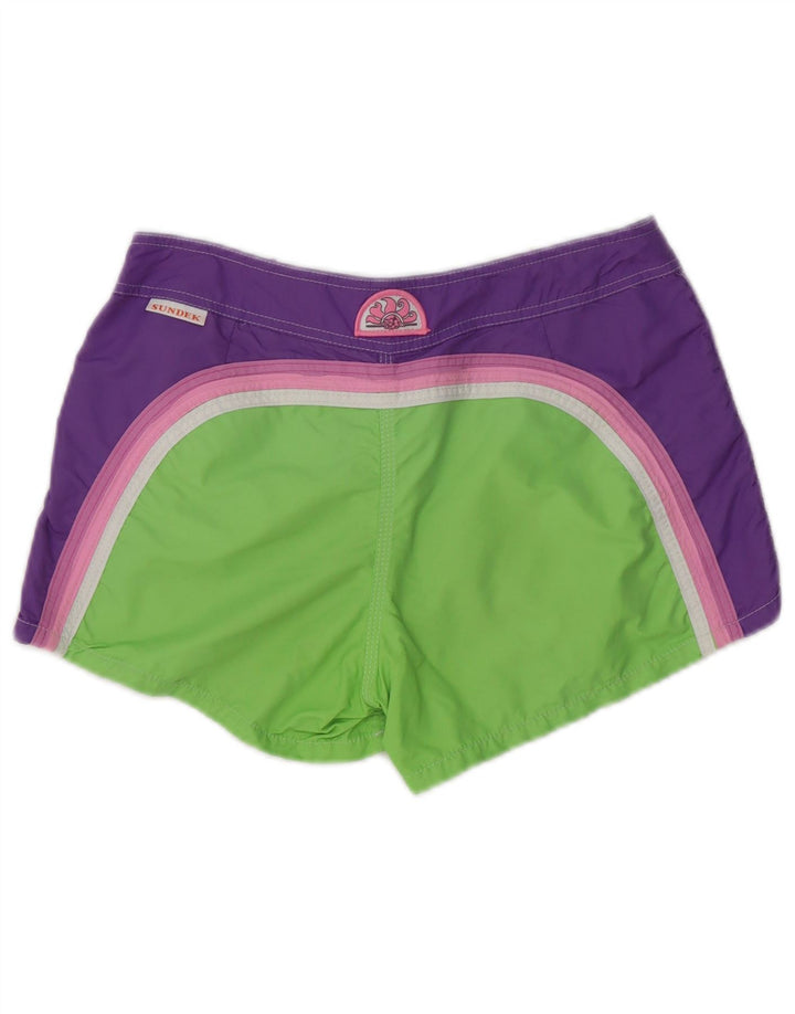 Shorts de natação feminino Sundek UK 10 poliéster colorblock verde pequeno