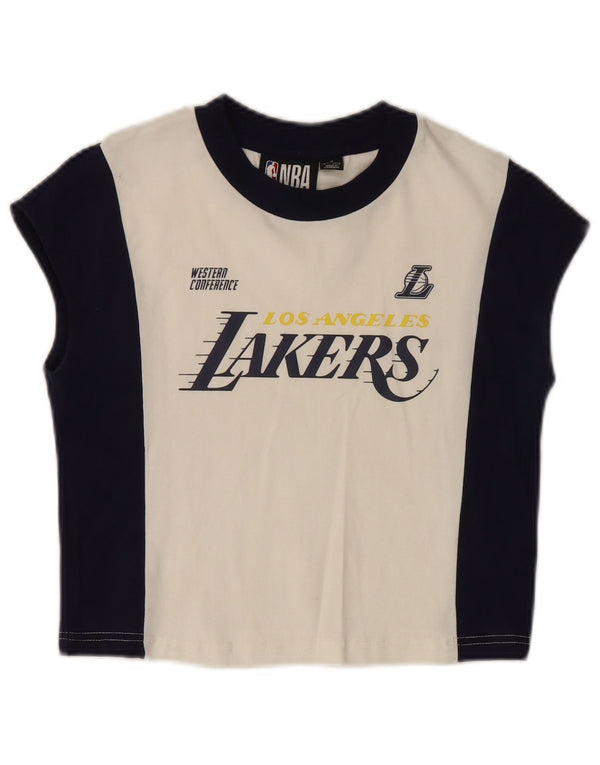 Camiseta feminina NBA Los Angeles Lakers com estampa gráfica UK 12/14 médio branco