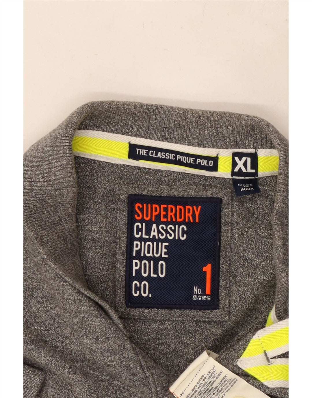 Camisa polo masculina SUPERDRY XL cinza algodão