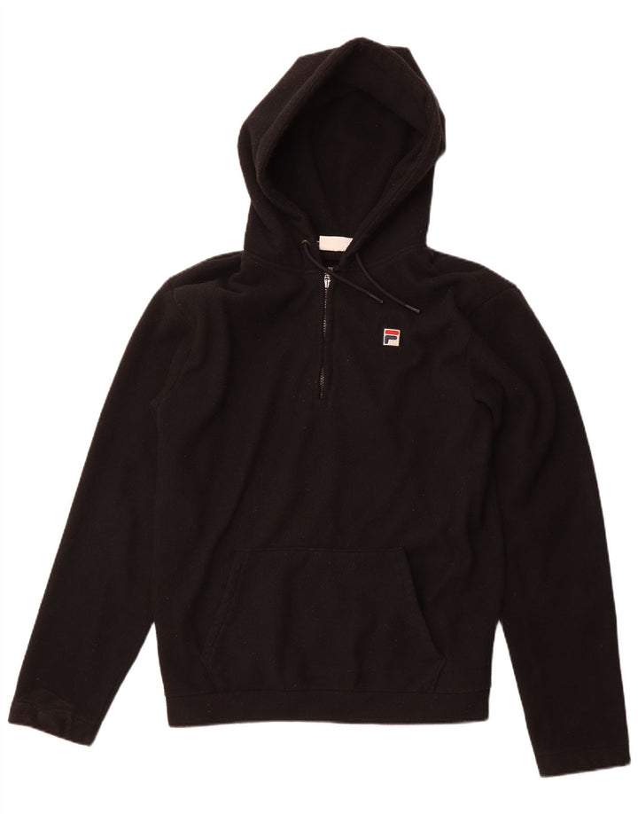 Suéter masculino de lã com capuz e gola com zíper FILA poliéster preto médio