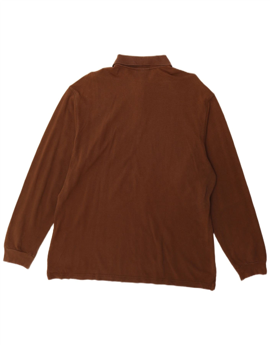 Camisa polo masculina de manga comprida Marlboro Classics XL marrom algodão