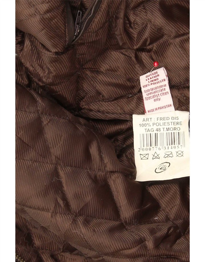Jaqueta de couro masculina On Spirit IT 48 marrom médio