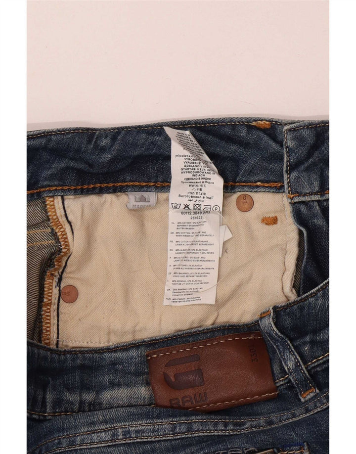 Jeans retos femininos G-Star W30 L30 algodão azul