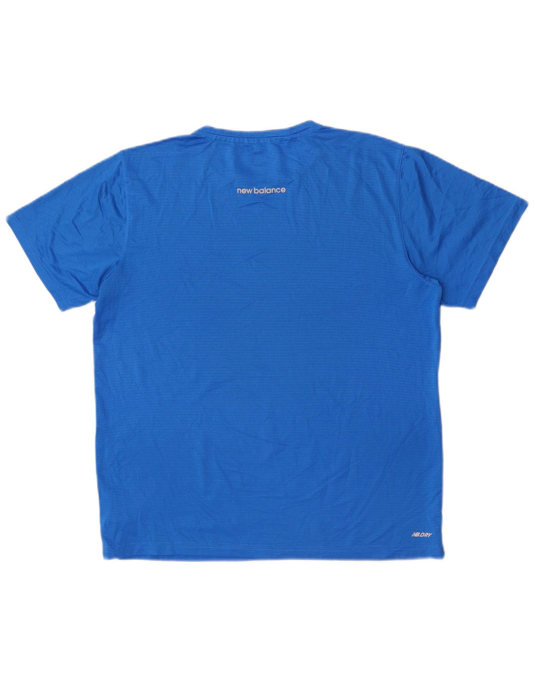 Camiseta masculina New Balance poliéster listrado azul médio
